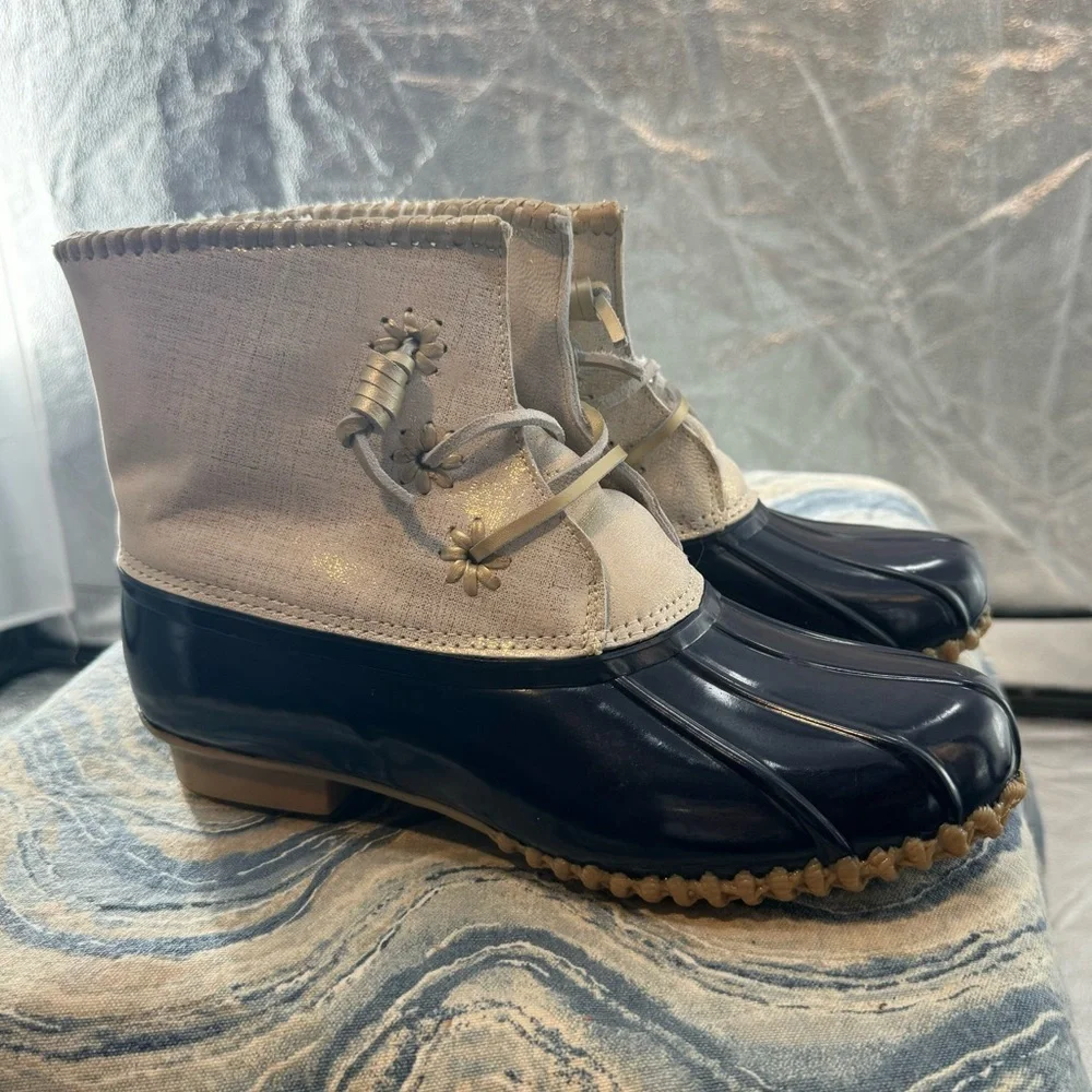 Jack rogers Chloe duck boots metallic fleece lined 9